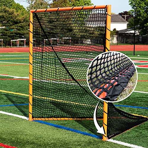 Heavy Duty Lacrosse Net - 6' x 6' x 7' - Weatherproof & UV Resistant - 6MM / 1 Pack / Black