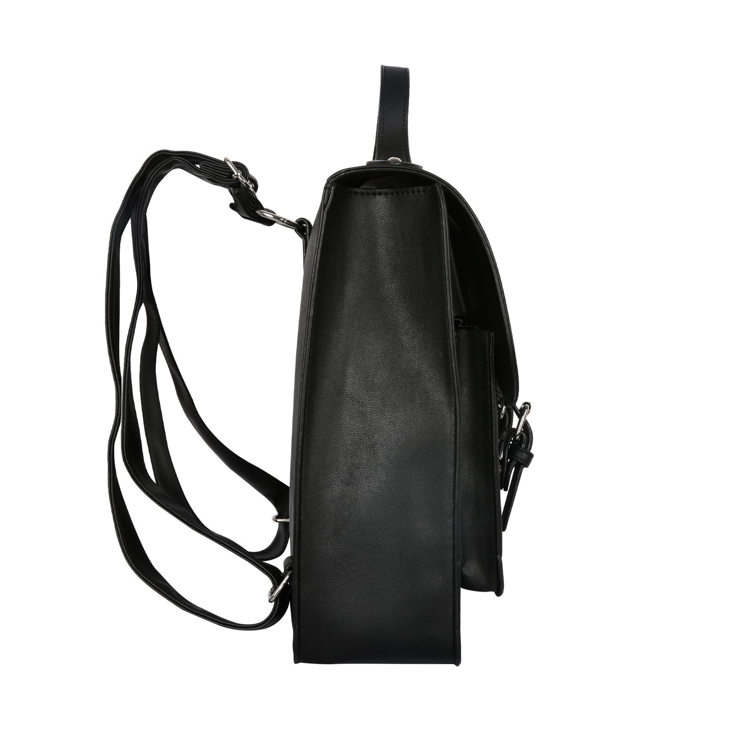 HEYIYI Gothic Backpack Black Faux Leather