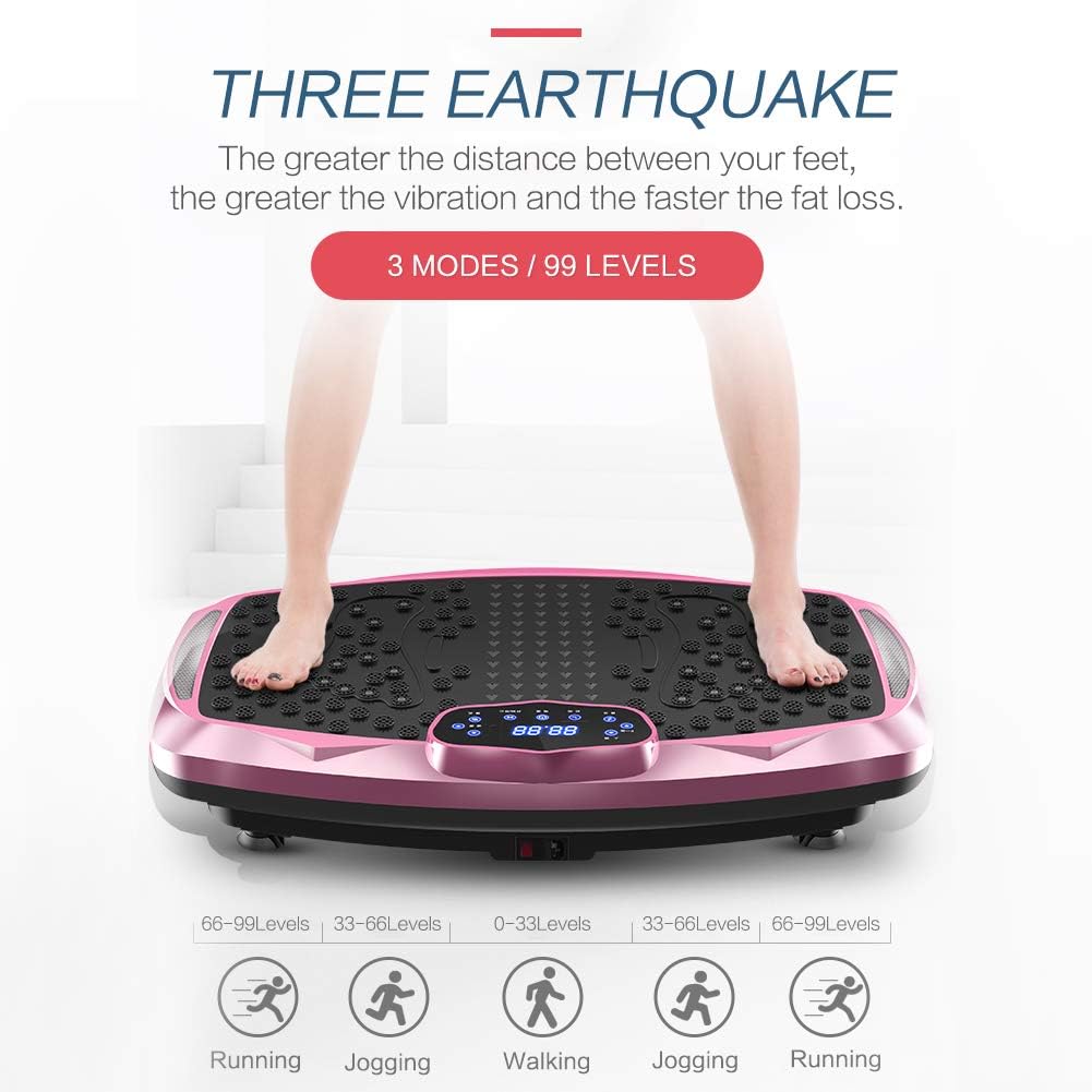 Nimto Vibration Plate Exercise Machine - Whole Body Fitness Platform with Bluetooth & Remote Control, 99 Levels