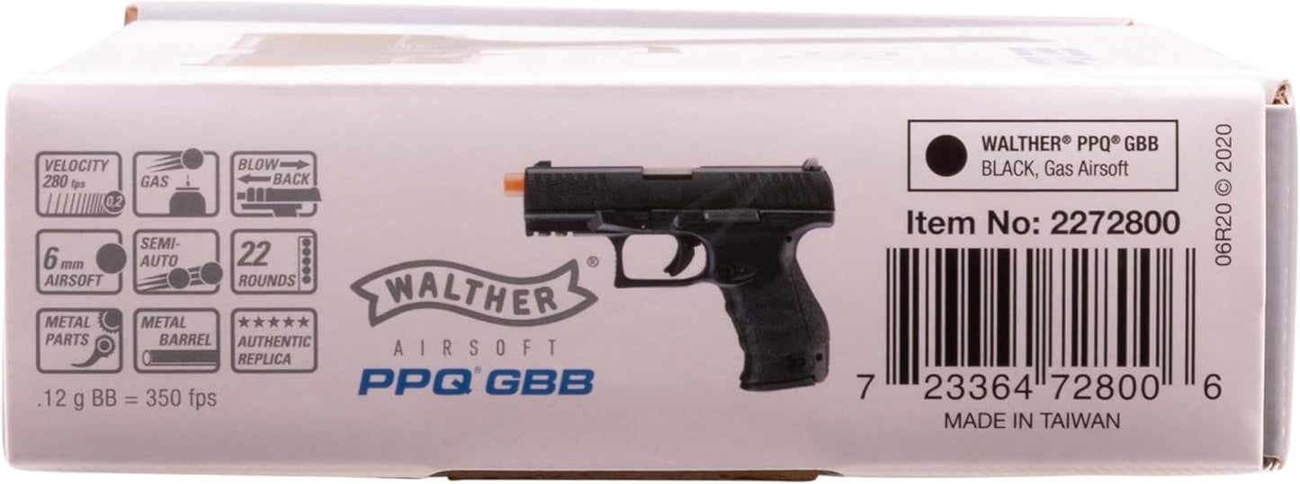 Umarex Elite Force Walther PPQ GBB Blowback Airsoft Pistol - 6mm BB, Realistic Action