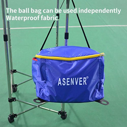 ASENVER Tennis Ball Cart Removable Pickleballs Hopper with Wheels Basket Hold Up to 160 Balls for Tennis Ball (Blue)