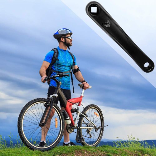 Bike Accessory, Lightweight 170mm Bike Crank Arm Bike Left Crank for Replacement Parts for Various Bicycles(Black, Diamond Hole)