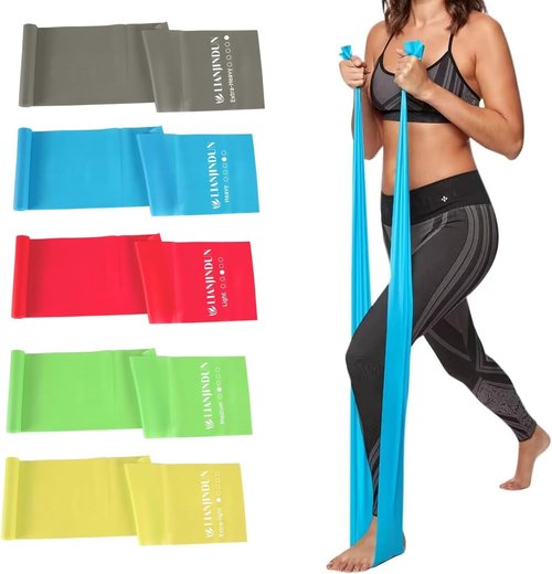 Lianjindun Resistance Bands Set - 5 Pcs Latex-Free Workout Bands for Pilates & Yoga | Ideal for Men & Women
