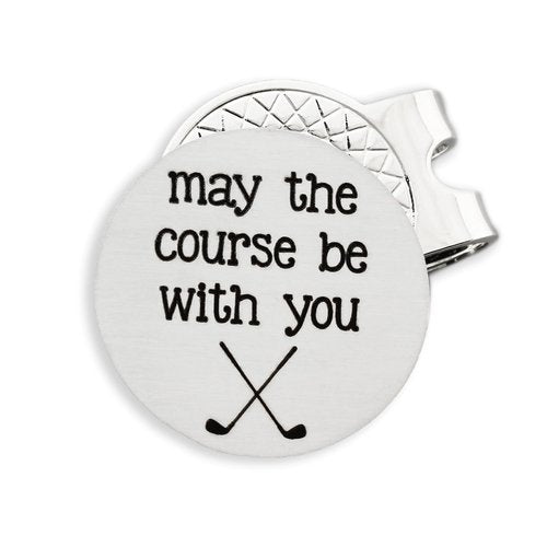 Engraved Golf Ball Marker with Hat Clip Accessories for Men May The Course Be With You Golfer Gift