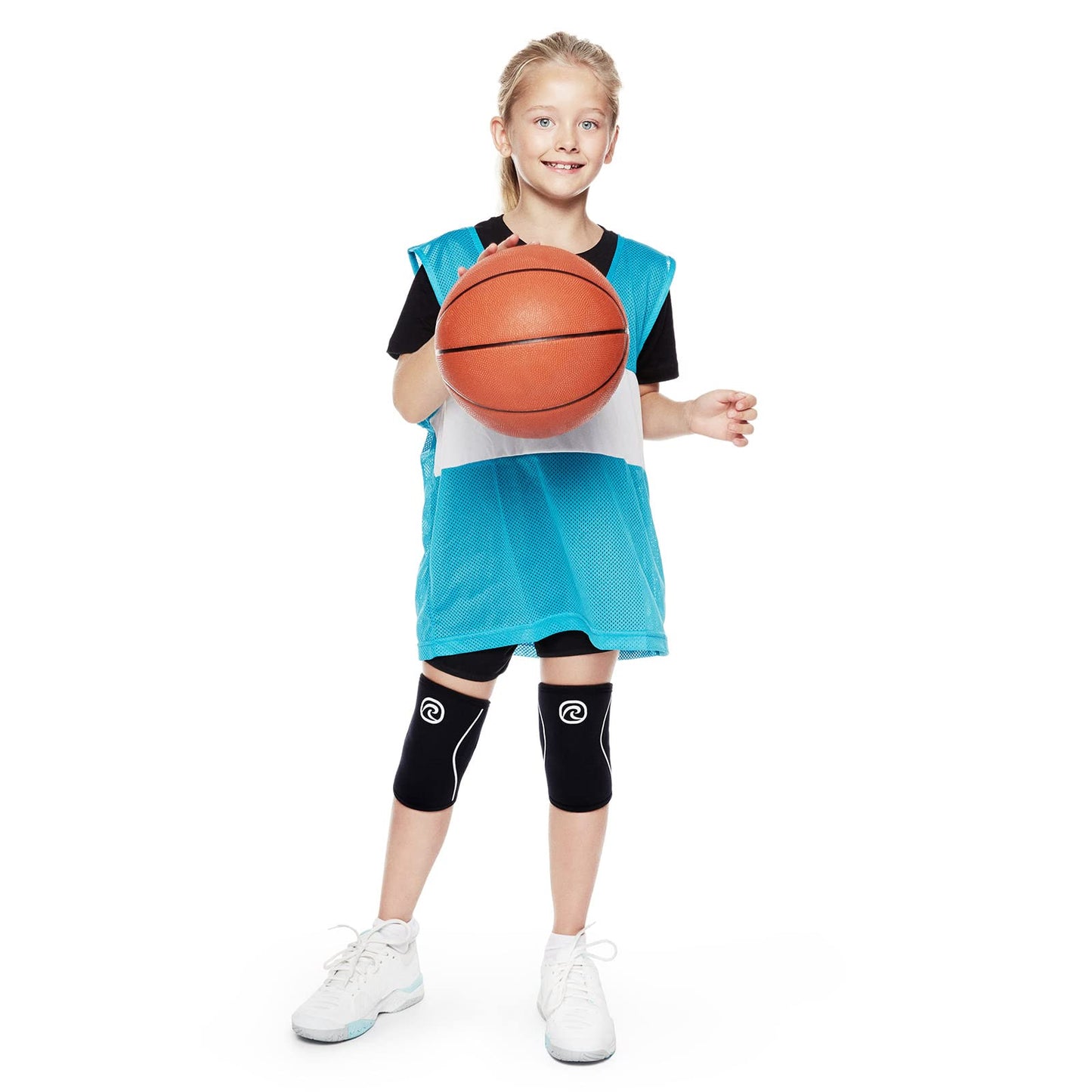 Rehband Kids Knee Sleeve made from 5mm Noprene, Knee Brace - Youth Girls & Boys Compression Knee Brace for Sports: Football, Hockey, Basketball or Running, Colour:Black, Size:Small