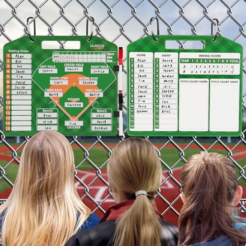 Magnetic Baseball Lineup Board with 40 Sheets - Green