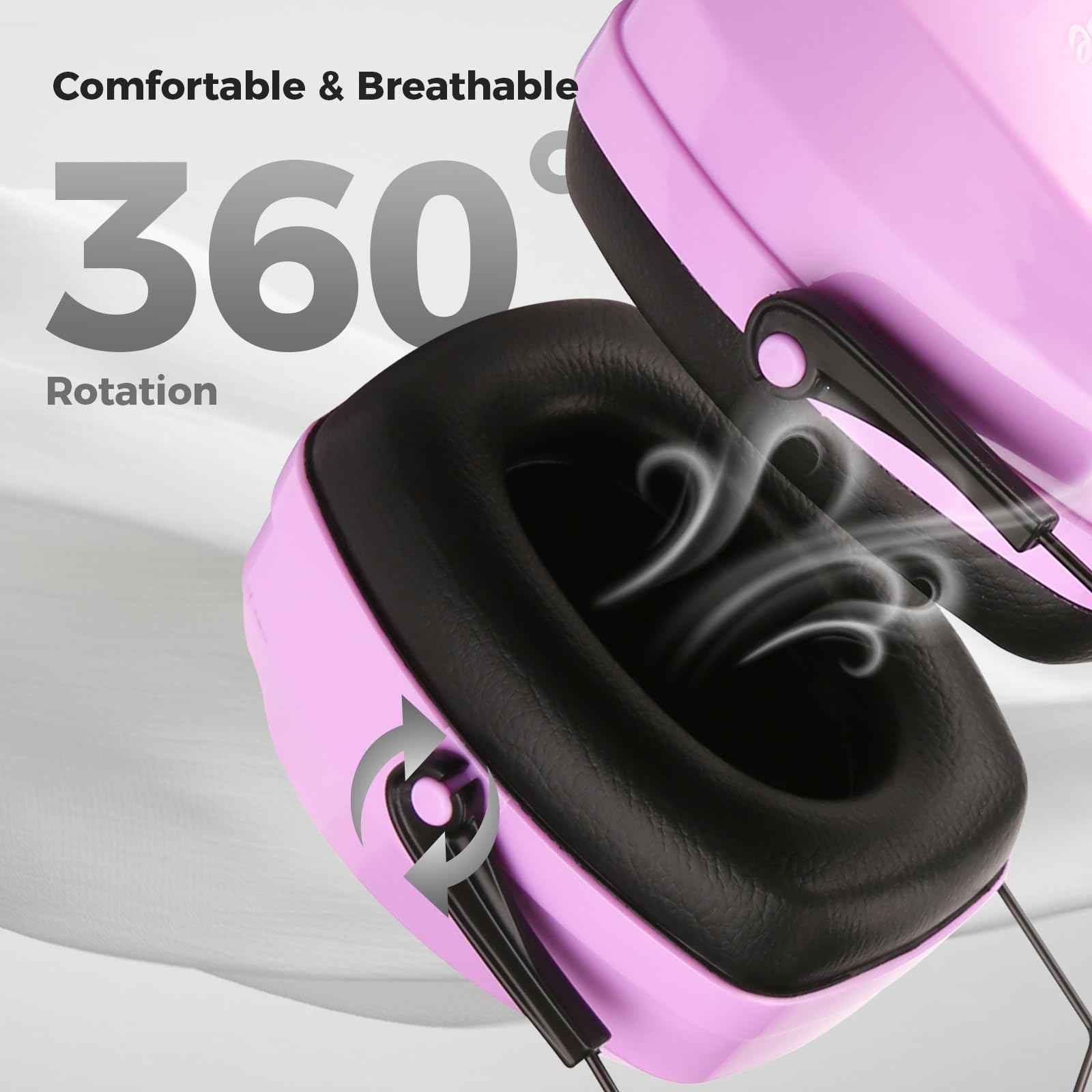 ProCase Noise Cancelling Ear Muffs SNR 33dB, Ear Hearing Protection Headphones for Adults, Sound Proof Ear Defenders for Work, Mowing, Shooters Shooting Gun Range, Construction -Purple