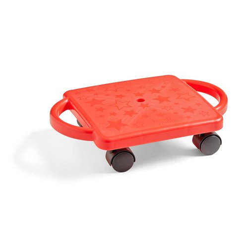 hand2mind Red Heavy-Duty Indoor Scooter Board with Handles, Floor Scooter, Sit Down Scooter, Gym Activities for Kids, Indoor Recess Games, Sport Scooters, Physical Education Equipment, Gross Motor Toy