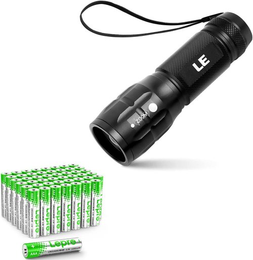 Lighting EVER LED Flashlight - Bright & Durable with AAA Batteries | Pack of 48