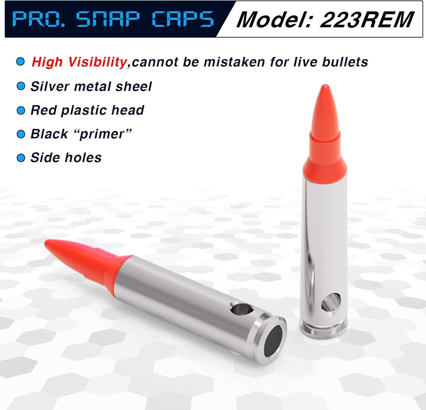 Snap Caps | Reusable Training Dummy Rounds for Safe Dry Fire Practice - Close to Real Weight