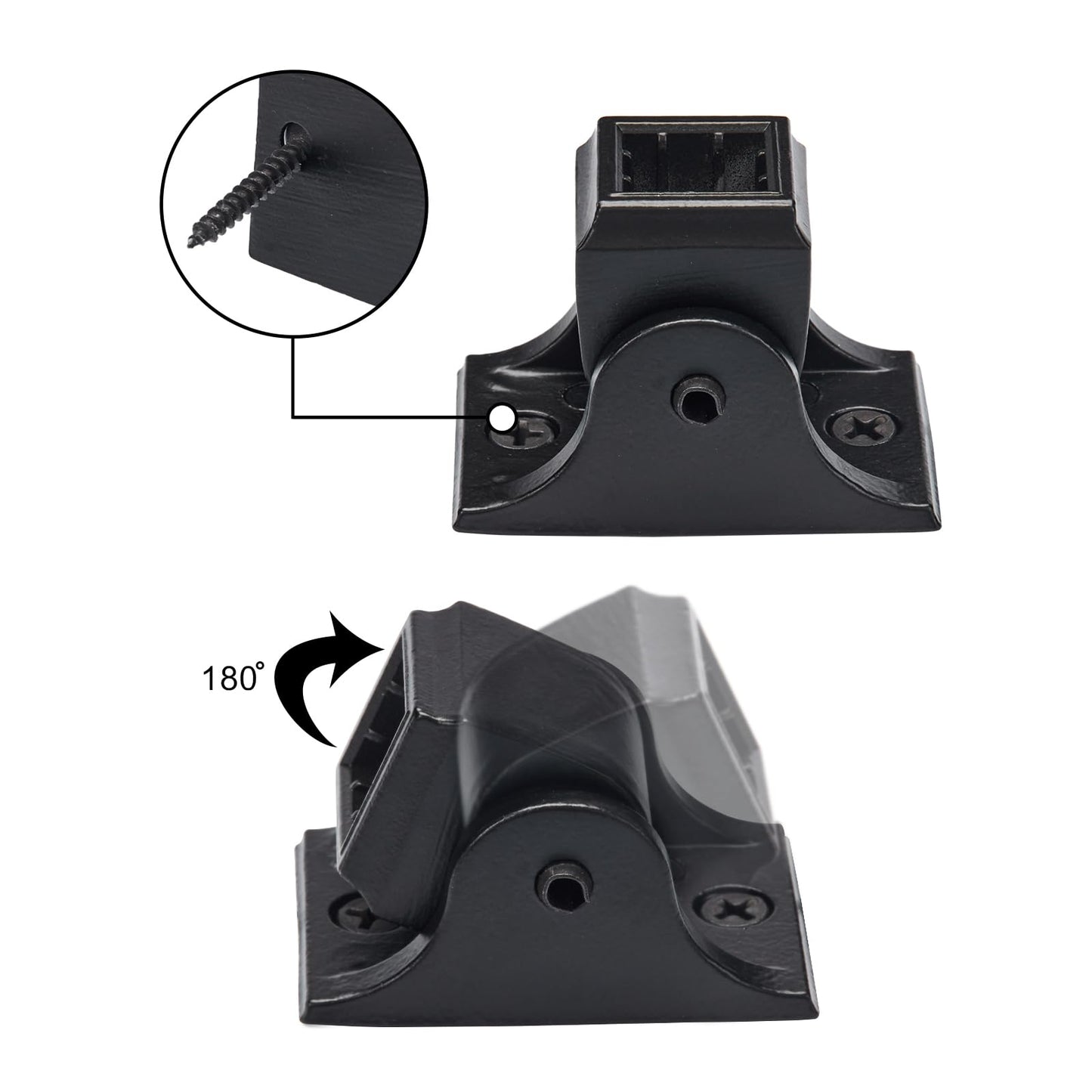 Gleefurny Balusters for Staircase Interior - Stair Railing Indoor Spindles, Iron Balusters Banister, Hollow Square, 1/2inch x 44inch, Plain Iron Balusters and Swivel Shoes (Pack of 10), Satin Black