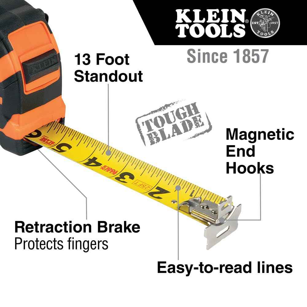 Klein Tools 80040 Layout Tool Kit with Tape Measure, Magnetic Torpedo Level and Magnetic Multi-Bit Screwdriver, 3-Piece