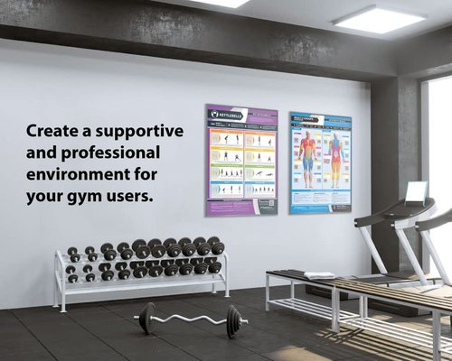 Posterfit Muscle Groups & Exercise Gym Poster - Large 24" X 16.5" - Laminated - Gym & Home Fitness Wall Chart - Includes Video Training Support