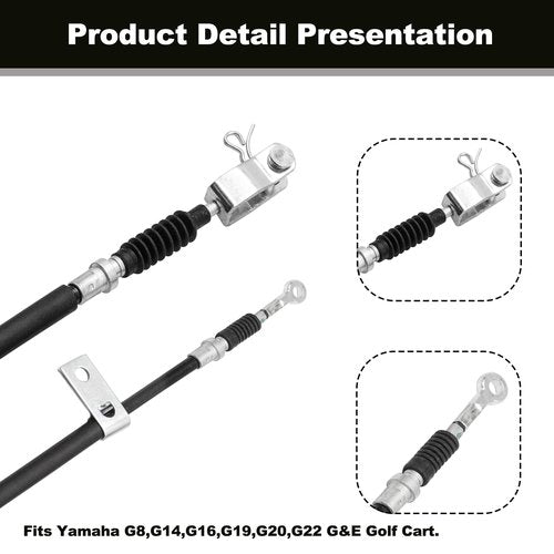 CLUBRALLY Golf Cart Brake Cable Set Applicable to Yamaha G8,G14,G16,G19,G22 Gas and Electric Replaces Passenger Side#JF2-F6351-10 & Driver Side #JF2-F6341-00 (2Pcs)