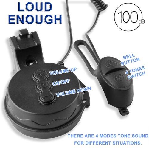 COOLWHEEL Electric Bike Horn - 100dB Loud Mini Bicycle Bell with 4 Sound Modes, USB Rechargeable & Waterproof, Ideal for Mountain & Road Bikes - Easy Handlebar Mount