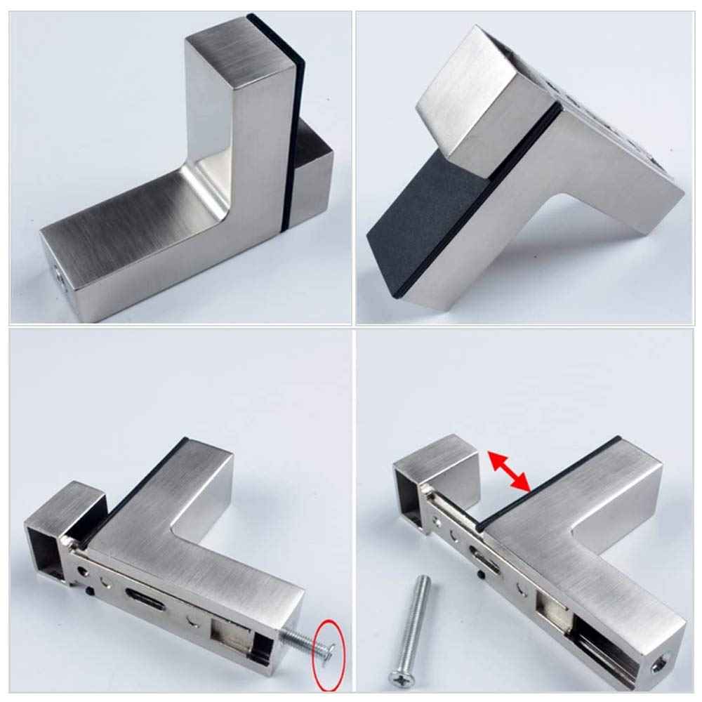 Solid Metal Adjustable Wood/Glass Shelf Bracket Wall Mount, Brushed Nickel, 4 Pcs