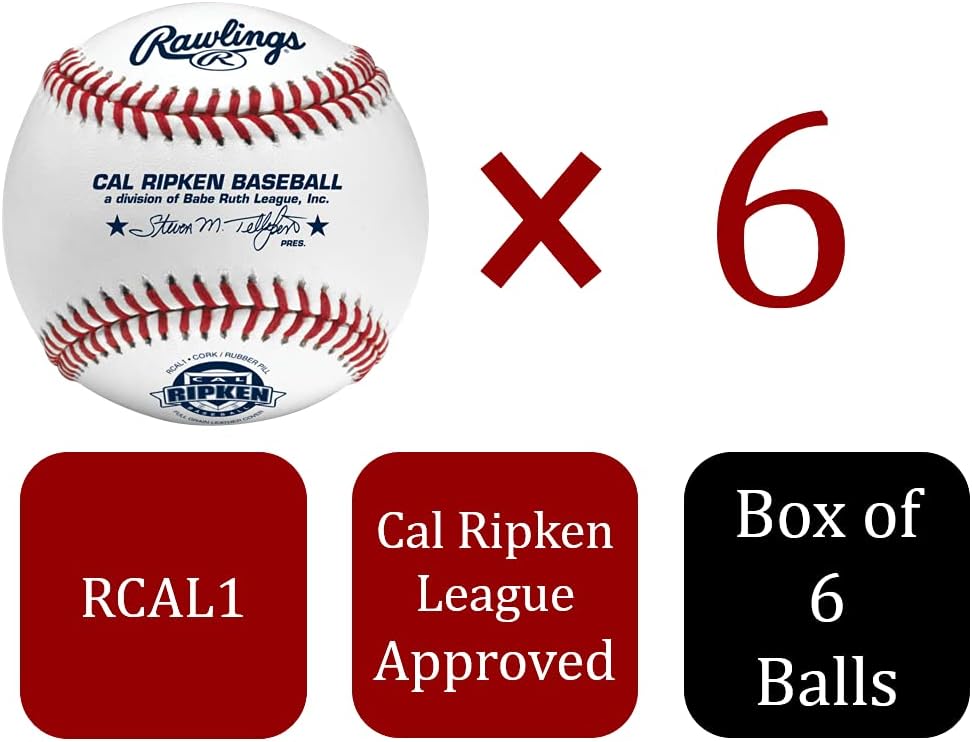 Rawlings Cal Ripken Baseballs - Competition Grade RCAL1 for Youth/14U | Multiple Count Options Available