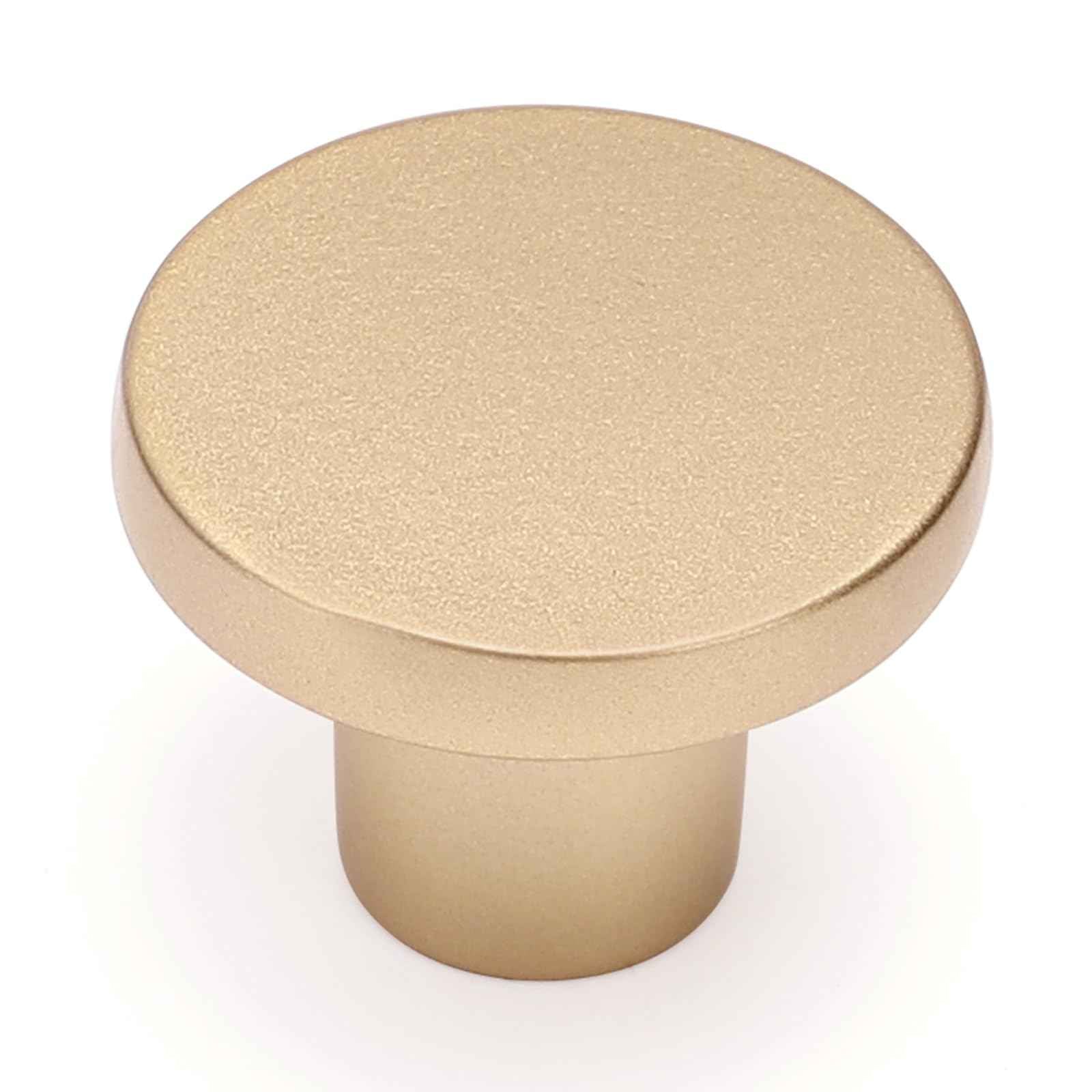 Ravinte 10 Pack Cabinet Knobs Champagne Gold Kitchen Cabinet Knobs Round Dresser Drawer Knobs Golden Drawer Pulls Closet Door Knobs 1-1/5 Inch