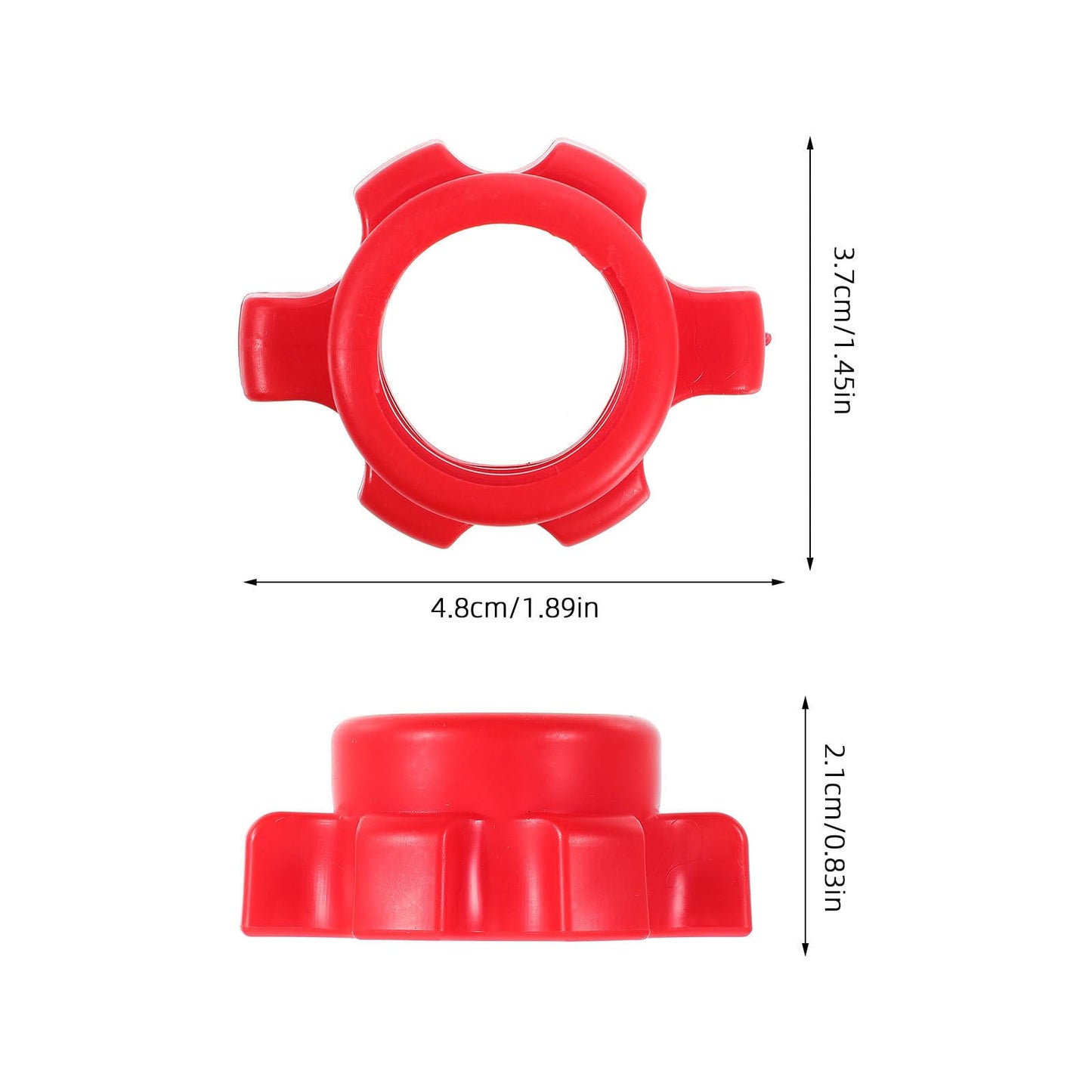 Kisangel 4Pcs Dumbbell Spinlock Collars, 1 Inch Standard Barbell Star-Shaped Nut, Non-Slip Replacement Screw Clamps for Weight Lifting Fitness Training, Red