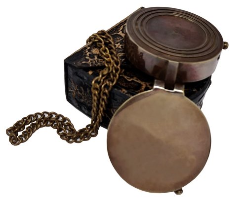 The New Antique Store - Brass Compass Engraved with Motivational Quote, Gift for Son, Grandson, Daughter, Baptism, Confirmation Communion Godson Church Graduation Day (in Leather Case)