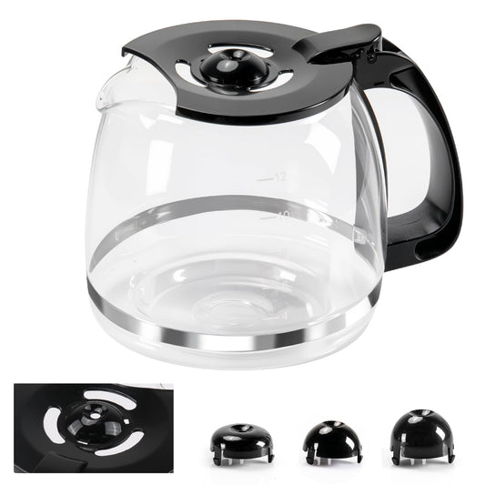 12-Cup Glass Coffee Carafe Replacement Pot Compatible with Hamilton Beach FlexBrew 12 Cup Coffee Maker 49902, 49904, 49915, 49905, 49317, 49467, 49611