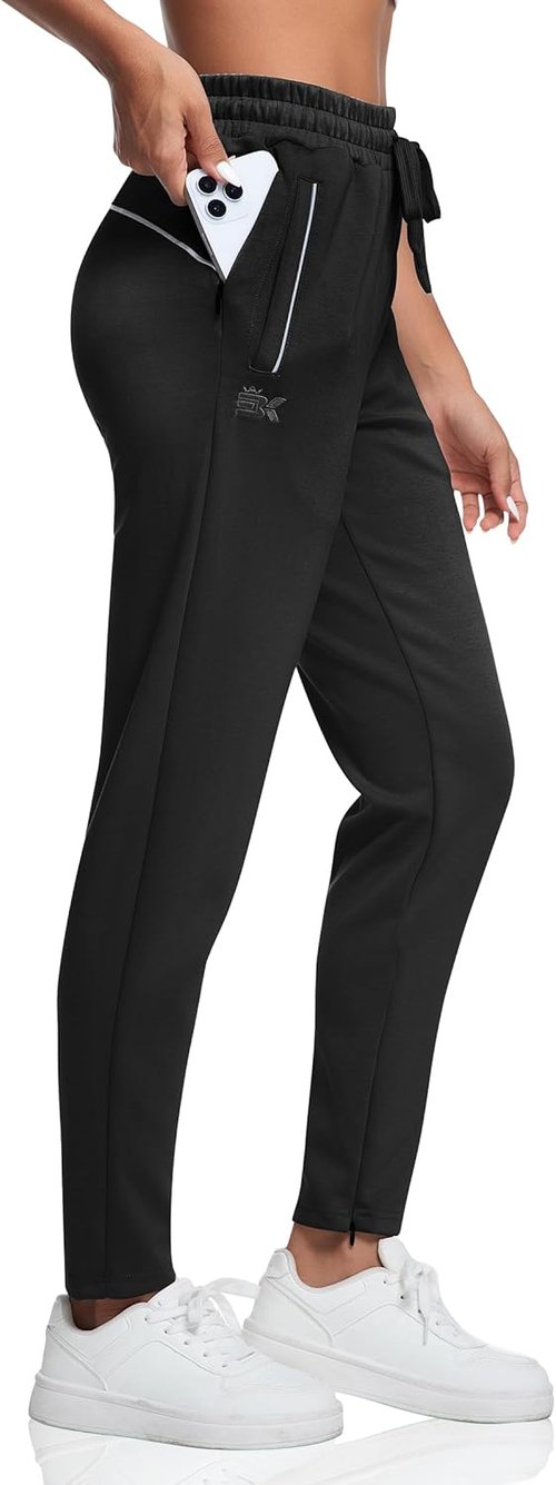 BROKIG Women's Cloudloft Joggers - Soft Athletic Sweatpants with Zipper Pocket | Tapered Design for Lounge & Workout