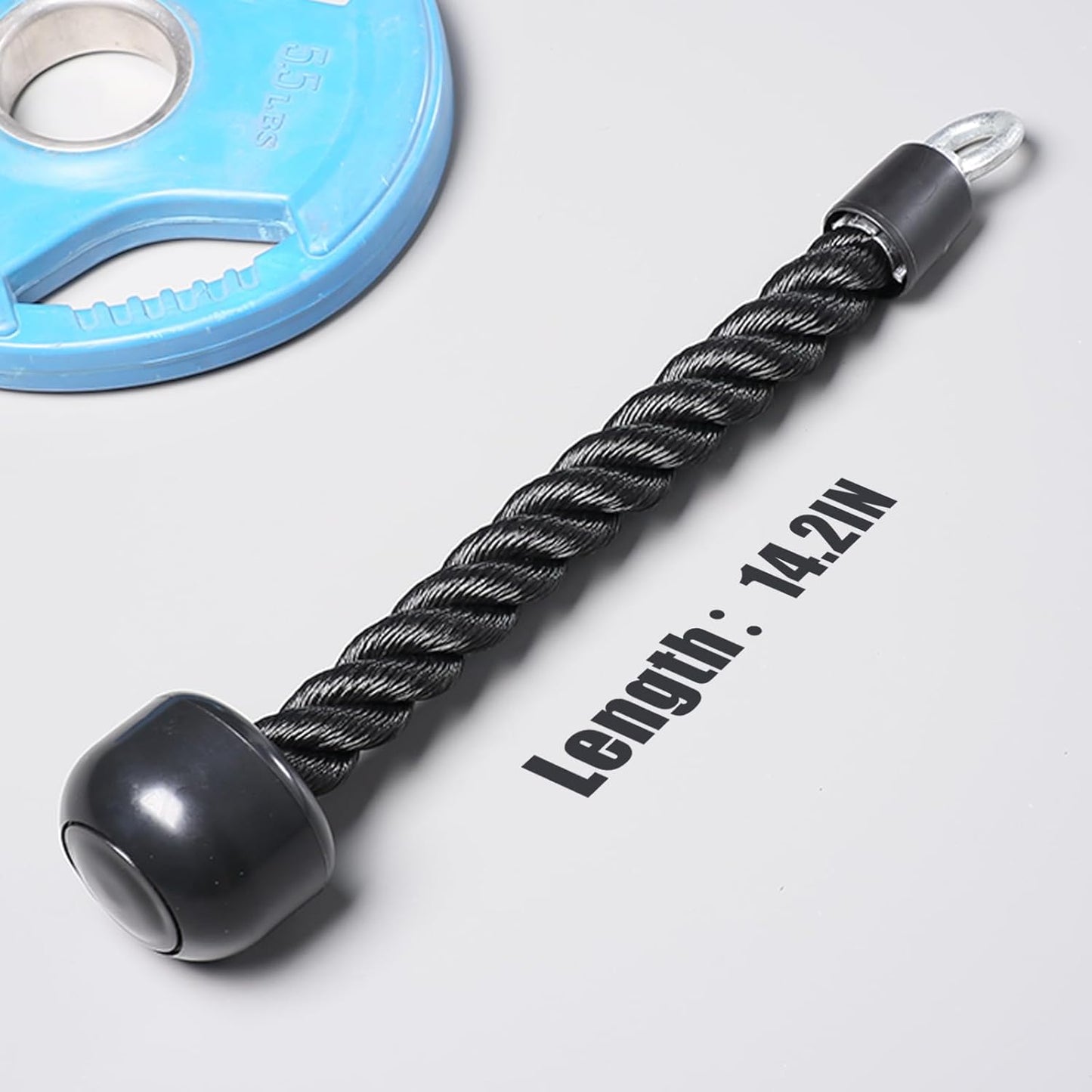 Tricep Rope - Heavy Duty Coated Nylon Fitness Attachment | 27 & 36 Inches, Solid Rubber Ends