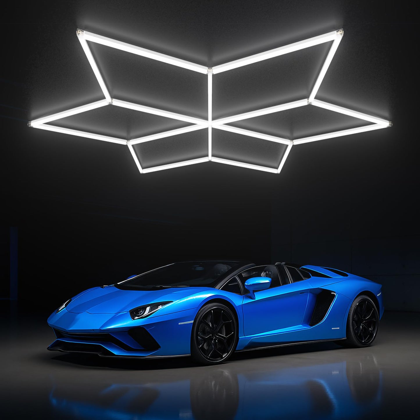 ALLYES Hexagon Garage LED Lights - 6500K 8910LM, Snowflake-Shaped Ceiling Light for Workshops, Basements, Gyms