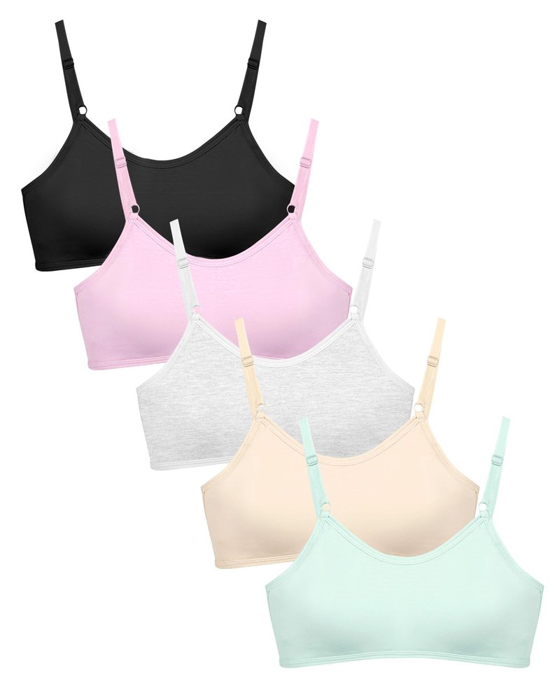 Nubofy Girls Training Bra Teen Bras Everyday Big Kids Padded Bra 8-10 10-12 12-14 14-16 Years Old