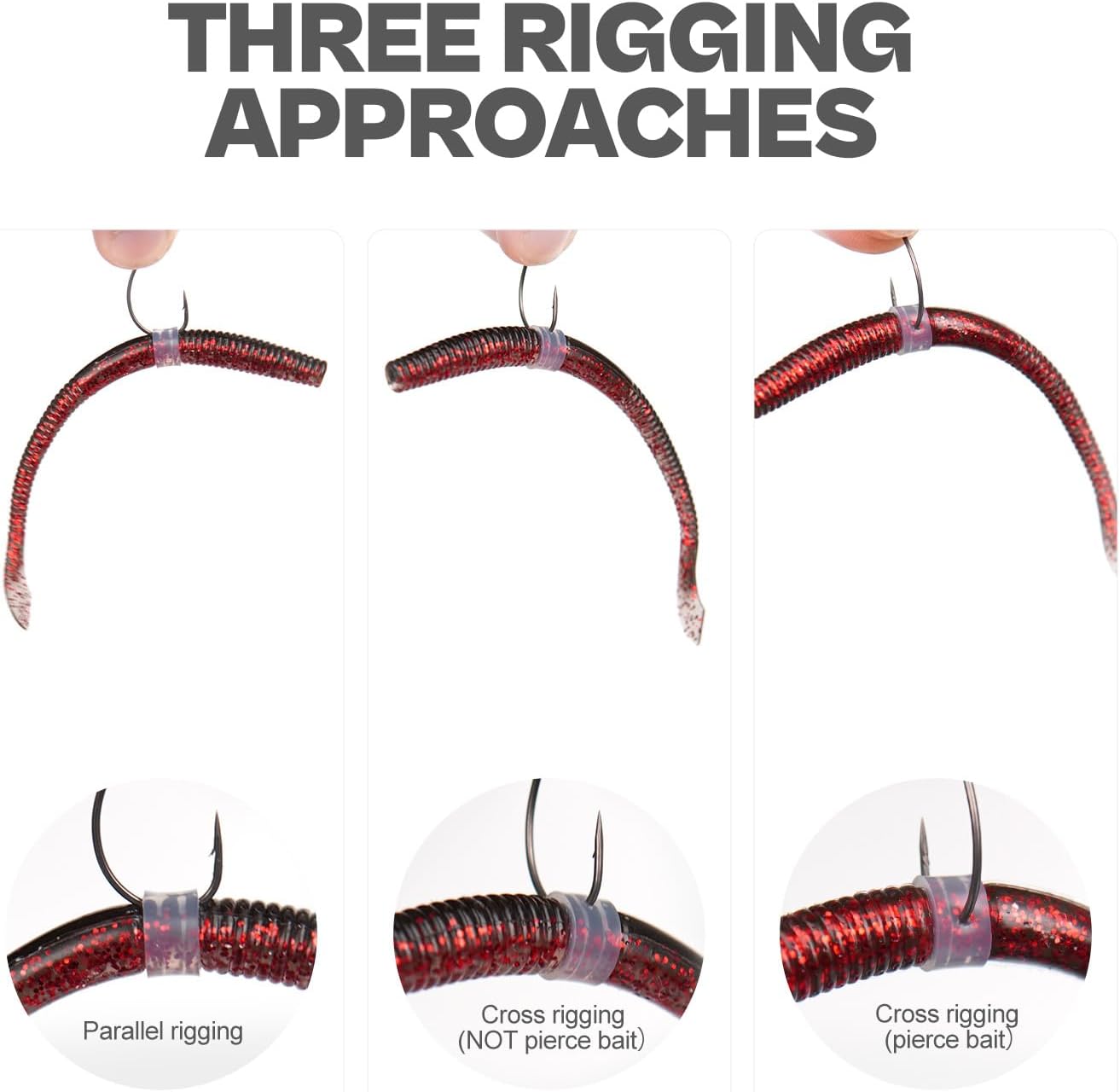 Wacky Worm O-Rings - Heavy-Duty Silicone Senko Bait Protector | Prevents Bass from Ripping Soft Plastics | 180/150/120 Packs