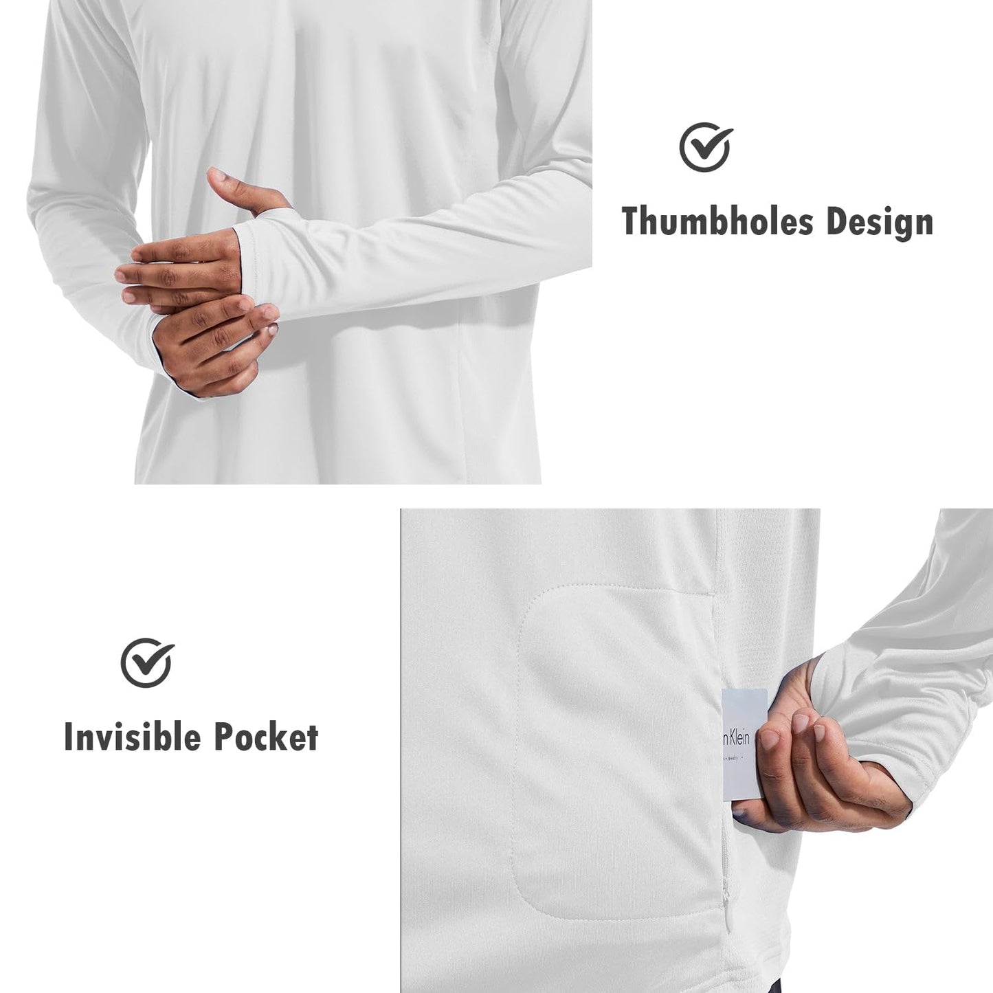 baleaf Men's Sun Protection Hoodie Shirt UPF 50+ Long Sleeve UV SPF T-Shirts with Mask Rash Guard Fishing Lightweight White Size L