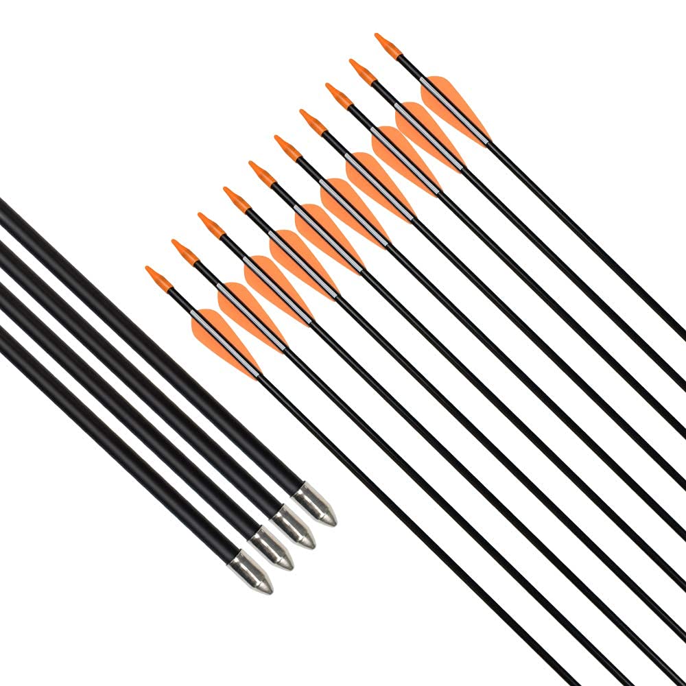 Fiberglass Practice Arrows Archery 28 Inch Target Shooting Safetyglass Recurve Bows Suitable for Youth Woman Beginner 6PCS
