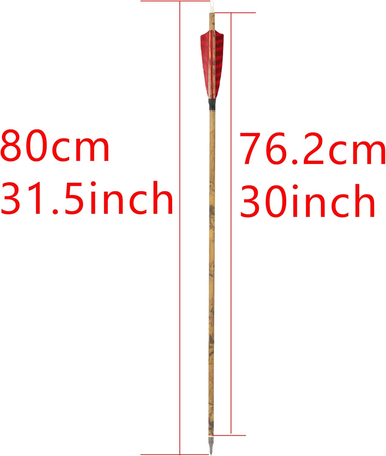 ZSHJGJR Carbon Hunting Arrows - 30” with 4” Turkey Feathers & Removable Tips | 500 Spine for All Bows (6/12 Pcs)