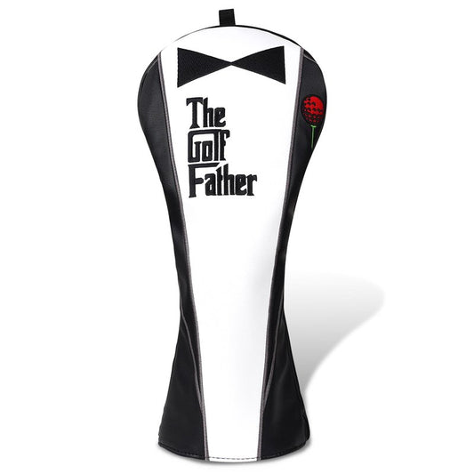 The Golf Father Golf Club Covers, Driver Fairway Hybrid Headcover, Funny Putter Cover Magnetic, Black & White Color Iron Covers,Golf Gifts for Men (Driver Headcover)