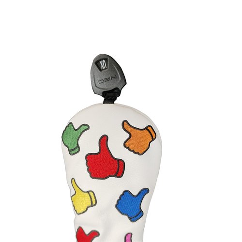 Synthetic Pu Leather Golf Hybrid Club Headcover Colorful Thumb up Pattern Rescue Head Cover UT Protector