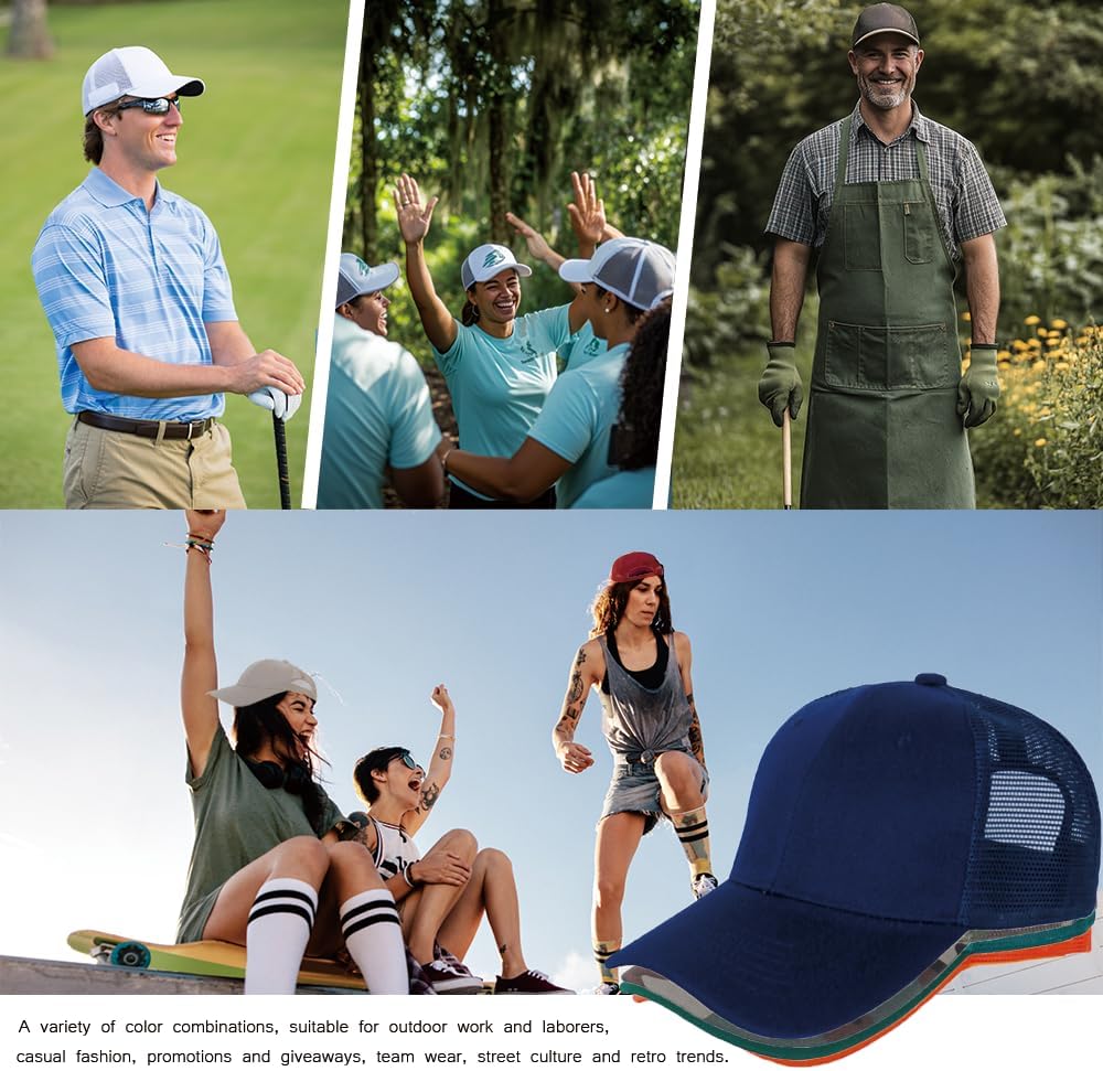 ZH 12 Pack Mesh Trucker Hats - Stylish Baseball Caps for Men & Women | Bulk Wholesale Set