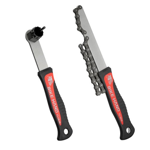 BikeHand Bicycle Bike Compatible with Shimano Cassette Turner Install Rotor Lockring Removal Chain Whip Tool Kit - Classic