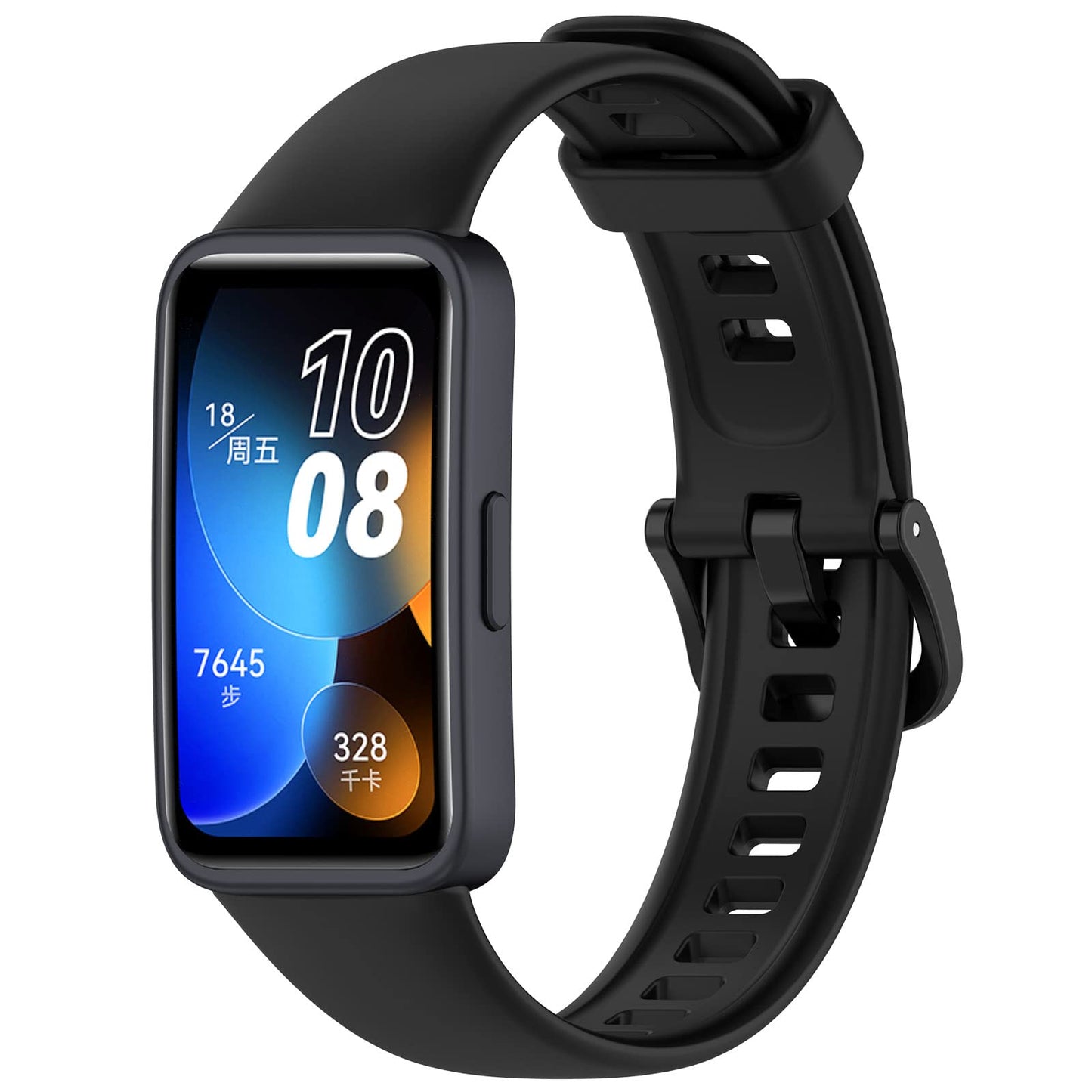 AWADUO Replacement Band Compatible with Huawei Band 8, Replacement Silicone Wrist Strap Bracelet Band, Soft And Durable(Black)