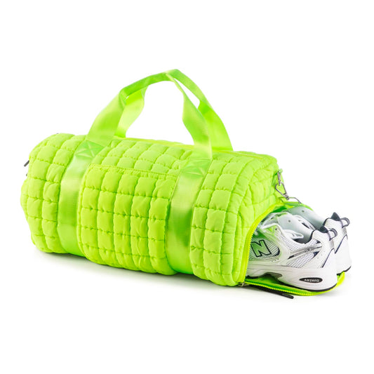 Dassymia Quilted Duffel Gym Bag for Men and Women Carry On Travel Sport Weekender Bag, Light Green