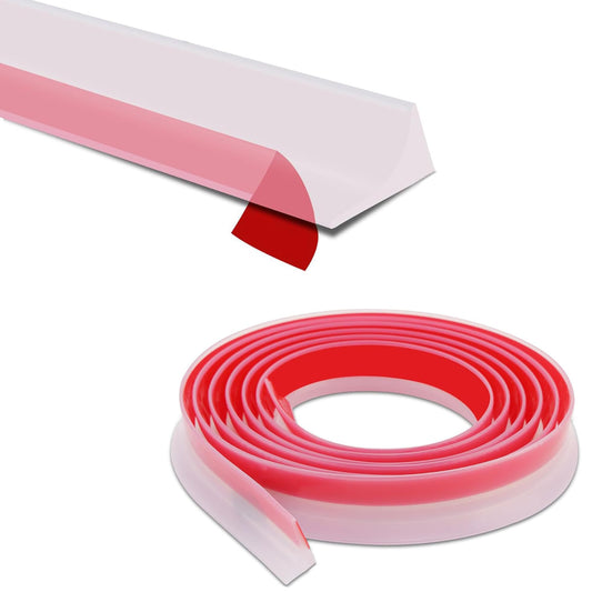 Shower Threshold Water Dam,Walk in Shower Water Guard, Shower Dam Water Barrier Bathroom Sink Splash for Dry And Wet Separation Caulk Seal Strip Edge Trim (39Inch, Transparent)