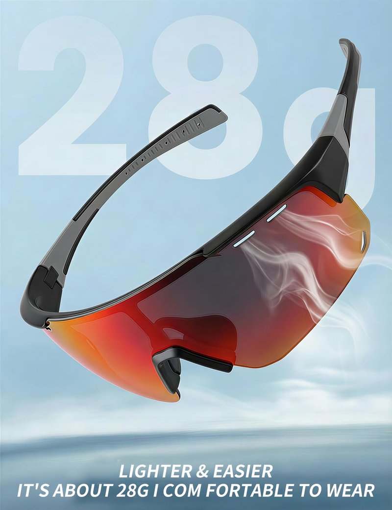Xiyalai Sports Sunglasses for Men Women - Cycling Sunglasses for Running Baseball Driving Fishing UV400 Protection