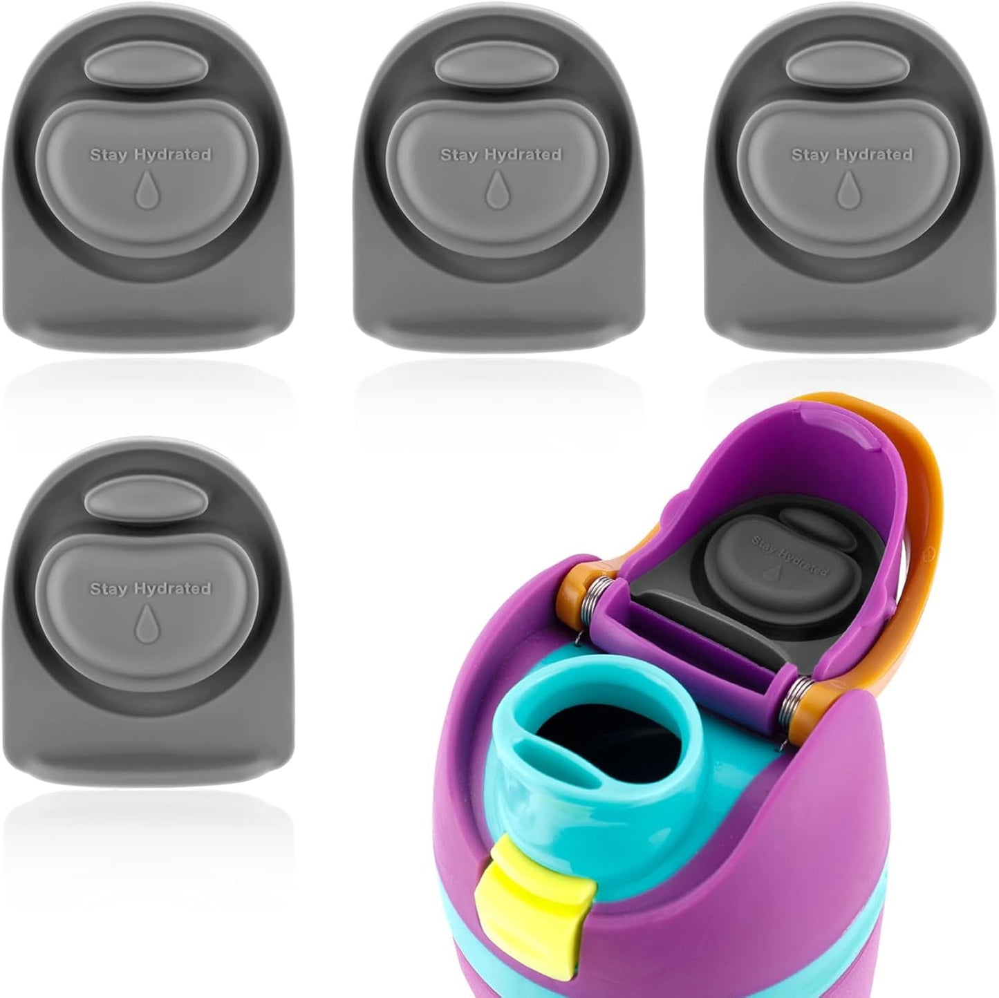 Owala | 4-Pack Replacement Stoppers | BPA-Free Silicone Water Bottle Lid Gaskets for 24oz, 32oz, 40oz