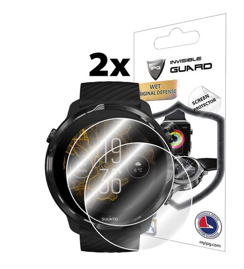 IPG for Suunto 7 Hydrogel Screen Protector (2 Units) Invisible HD Clear Film Anti Scratch Guard-Smooth/Self-Healing/Bubble for Suunto7