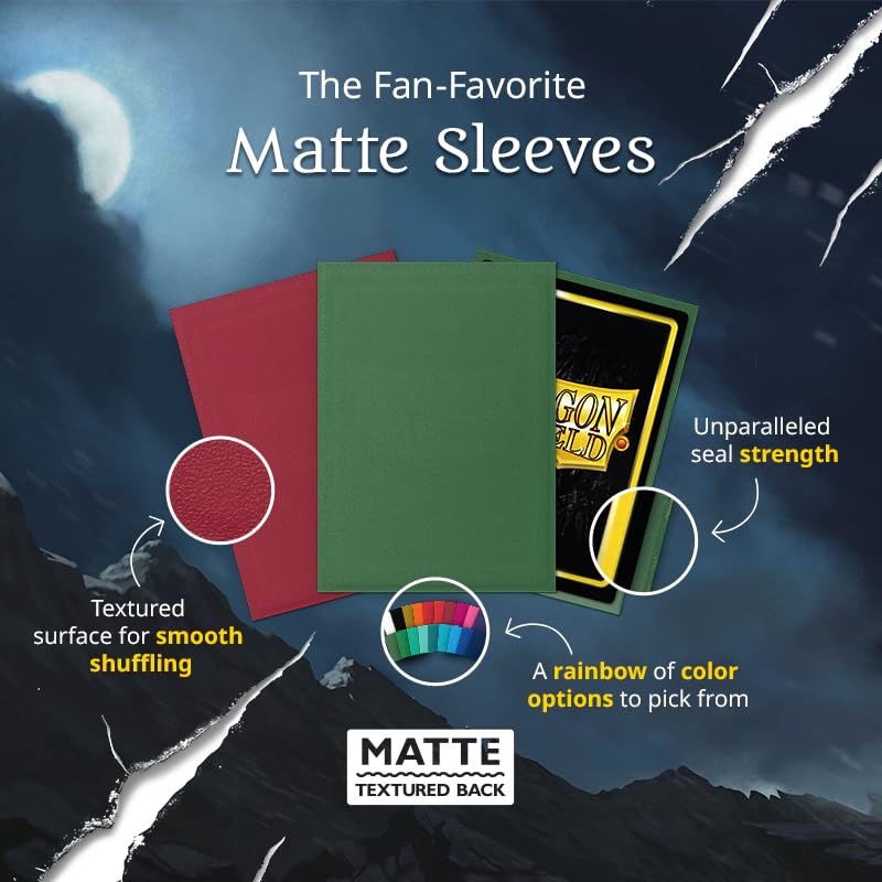 Matte Card Sleeves for Trading Cards - 100 Pack, Black