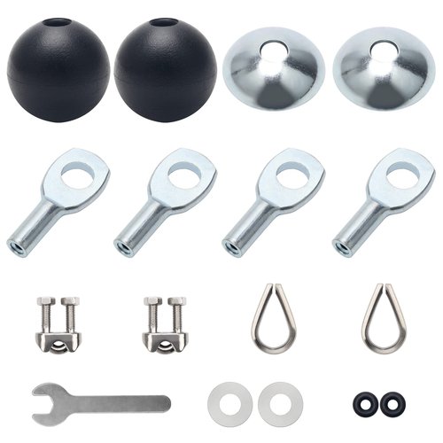 Anglekai 17Pcs Cable Attachments for Gym, Solid Rope Attachment for 5mm Fitness Pulley Machine Gym Equipment for Home Gym Cable Replacement Parts Rope (17)