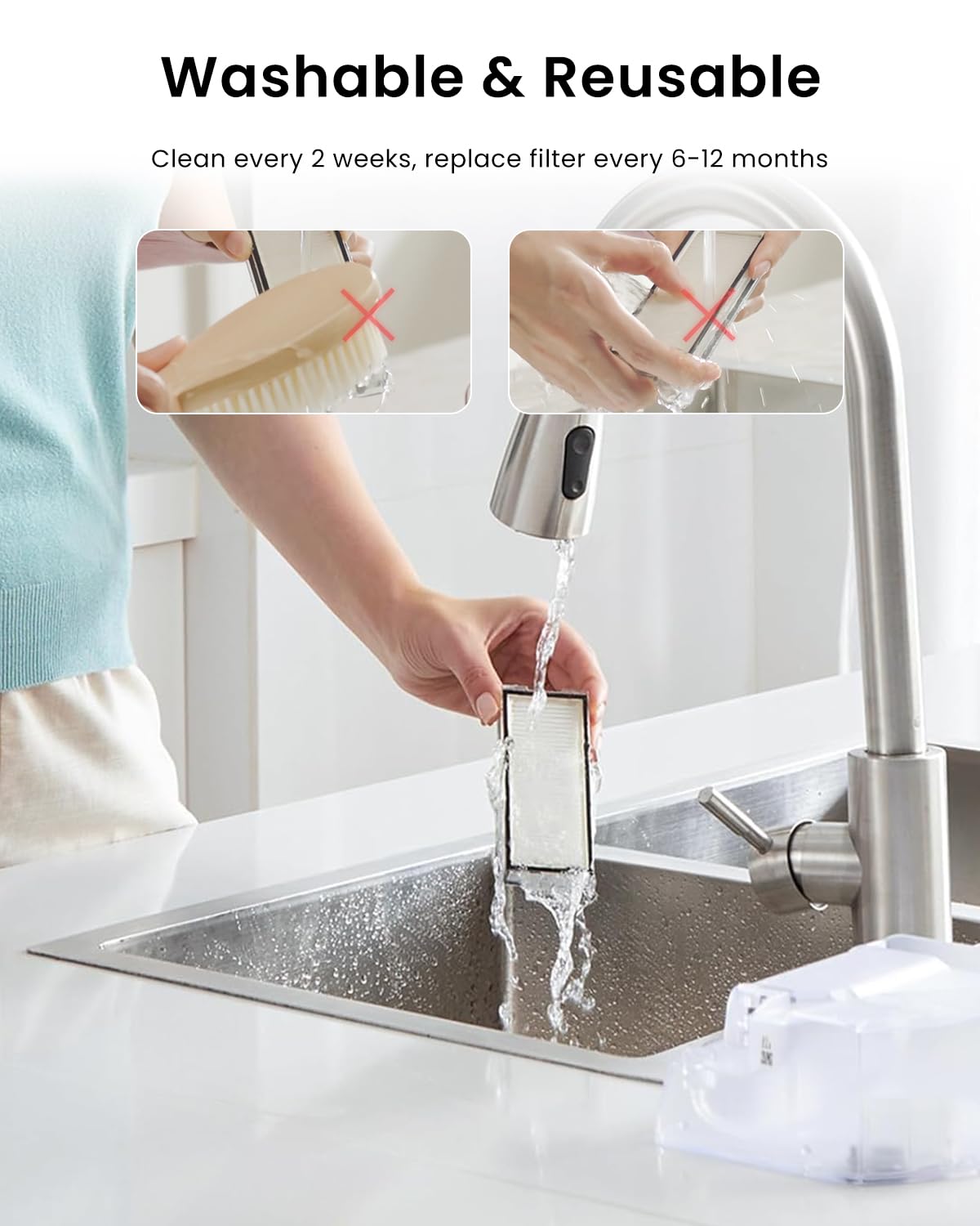 4Pack Washable Filter Replacement Parts For Roborock Qrevo MaxV,Qrevo S,Qrevo Plus,Qrevo Pro,Qrevo Curv,Qrevo Curv S5X,Qrevo Edge,Qrevo Edge S5A,QV35A Robot Vacuum Cleaners, High Efficiency Filters