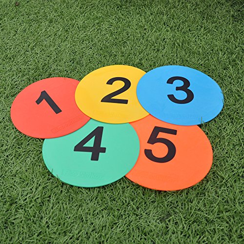 8-Inch Non-Slip Floor Spot Markers for Sports Training - Numbers 1-5