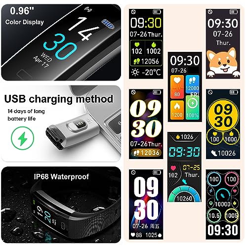 Fitness Tracker with Heart Rate Monitor - Black Band