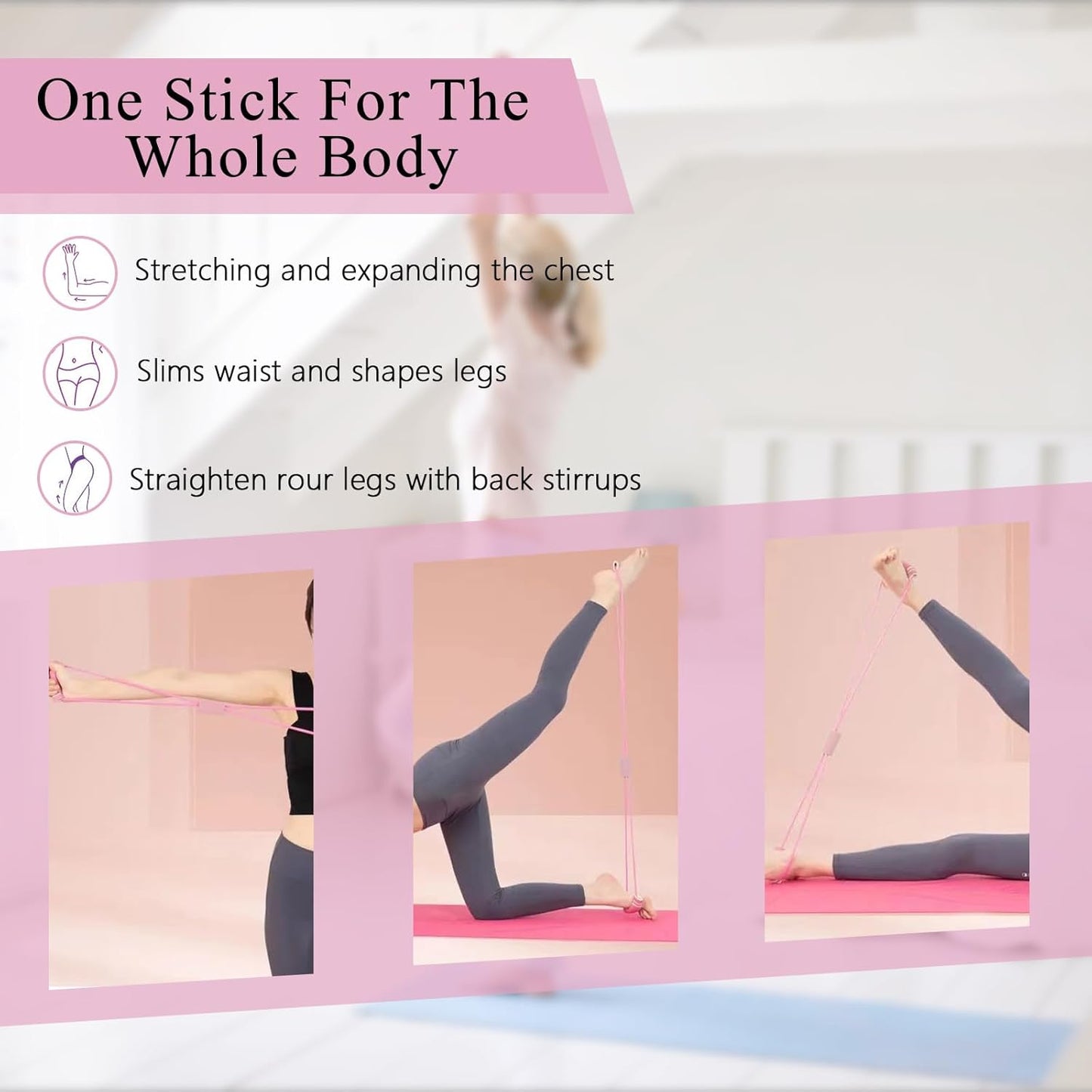 Skiennix Figure 8 Resistance Bands - 2 Pack Workout Stretch Bands for Yoga & Physical Therapy