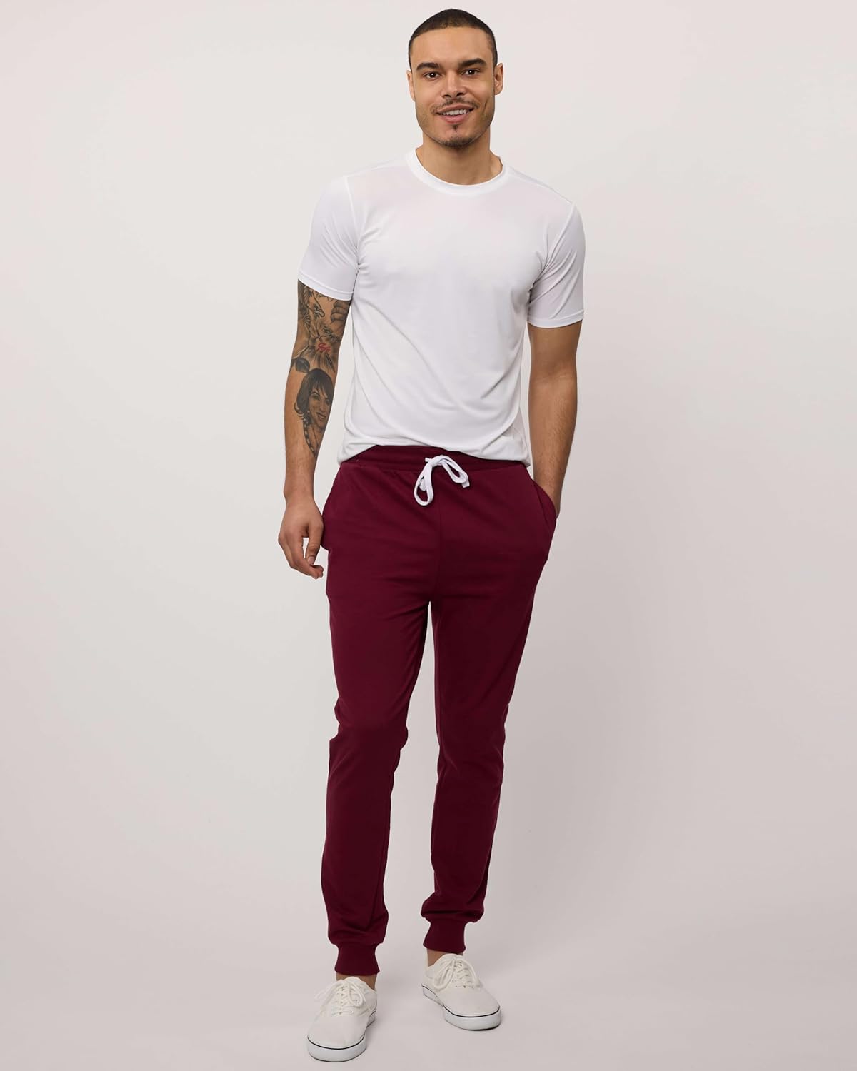 Real Essentials Men's French Terry Fleece Jogger Sweatpants - 3 Pack with Pockets | Big & Tall Sizes Available